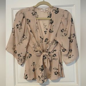 Wayf tie front blouse